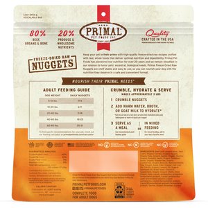 Primal Beef Formula Nuggets Grain-Free Raw Freeze-Dried Dog Food, 14-oz bag