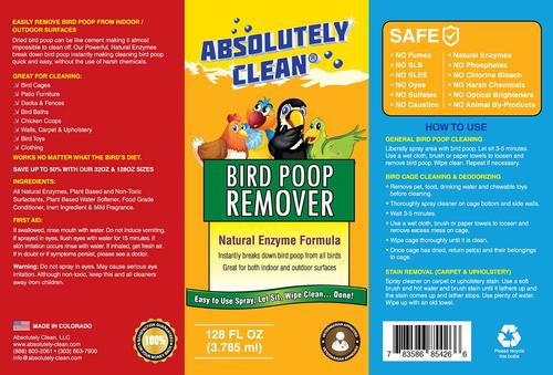 Show full view: Absolutely Clean Bird Poop Remover Natural Enzyme Cleaner, 16-oz bottle slide 3 of 3