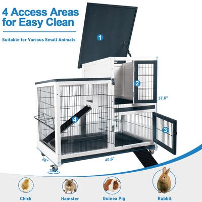 Show full view: FunXplore Outdoor Rabbit Hutch with Urine Guards, White slide 6 of 8