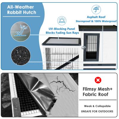 Show full view: FunXplore Outdoor Rabbit Hutch with Urine Guards, White slide 5 of 8