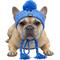 Show in main carousel: Fabulous Fido Beanie with Ear Holes & Adjustable Chin Strap Dog Knit Hat, Blue, Small slide 1 of 10