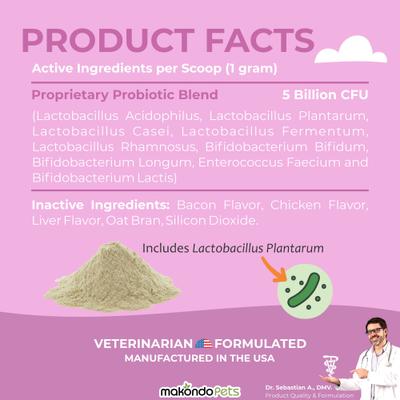 Show full view: Makondo Pets 5B Digestive Health Probiotic Dog Supplement, 3.17-oz jar slide 8 of 11