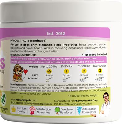 Show full view: Makondo Pets 5B Digestive Health Probiotic Dog Supplement, 3.17-oz jar slide 10 of 11