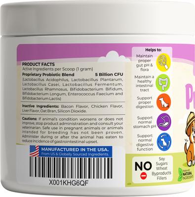 Show full view: Makondo Pets 5B Digestive Health Probiotic Dog Supplement, 3.17-oz jar slide 9 of 11