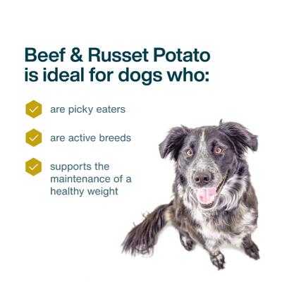 Show full view: JustFoodForDogs Beef & Russet Potato Recipe Frozen Human-Grade Fresh Dog Food, 72-oz pouch, case of 7 slide 4 of 12