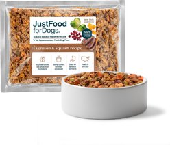 JustFoodForDogs Venison & Squash Recipe Frozen Human-Grade Fresh Dog Food, 18-oz pouch, case of 7