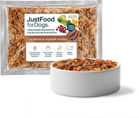 JUSTFOODFORDOGS Venison & Squash Recipe Frozen Human-Grade Fresh