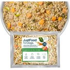 JustFoodForDogs Chicken & Rice Recipe Frozen Human-Grade Fresh Dog Food, 18-oz pouch, case of 7