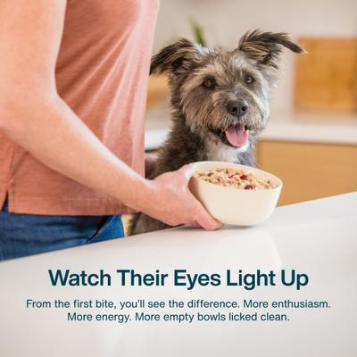 Show full view: JustFoodForDogs Chicken & Rice Recipe Frozen Human-Grade Fresh Dog Food, 72-oz pouch, case of 7 slide 7 of 12