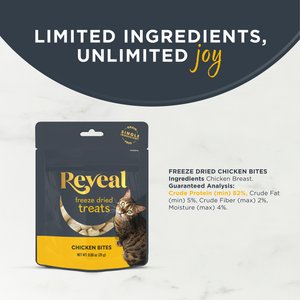 Reveal Single Ingredient Chicken Bites Grain-Free Freeze-Dried Cat Treats, 0.88-oz bag, 1 count