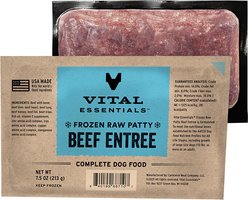 Vital Essentials Frozen Raw Patty Grain-Free Beef Entree Dog Food, 9.4-lb bundle