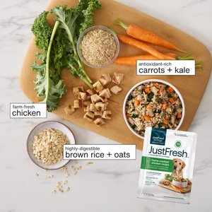 JustFoodForDogs JustFresh Human Grade Home-Cooked Chicken Recipe Fresh Dog Food, 12-oz pouch, case of 7