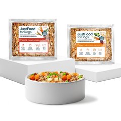 JustFoodForDogs Variety Pack Frozen Human-Grade Fresh Dog Food, 5.5-oz pouch, case of 9