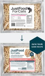 JustFoodForCats Fish & Chicken Recipe Frozen Human-Grade Fresh Cat Food, 18-oz pouch, case of 7 slide 2 of 7