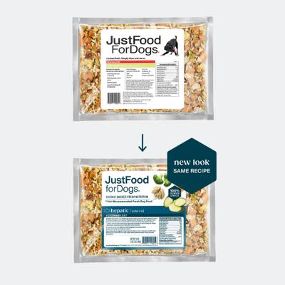 Show full view: JustFoodForDogs Veterinary Diet Hepatic Support Low Fat Frozen Human-Grade Fresh Dog Food, 18-oz pouch, case of 7 slide 8 of 12