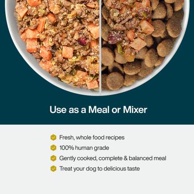 Show full view: JustFoodForDogs Venison & Squash Recipe Frozen Human-Grade Fresh Dog Food, 72-oz pouch, case of 7 slide 6 of 12