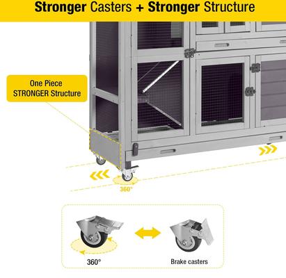 Show full view: Aivituvin Two Story Indoor & Outdoor Rabbit Hutch, 44 x 20 x 41.5-in slide 3 of 8
