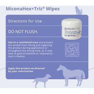 MiconaHex+Triz Wipes for Dogs, Cats & Horses, 50 count