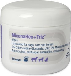 MiconaHex+Triz Wipes for Dogs, Cats & Horses, 50 count