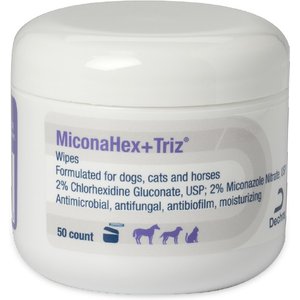 MiconaHex+Triz Wipes for Dogs, Cats & Horses, 50 count
