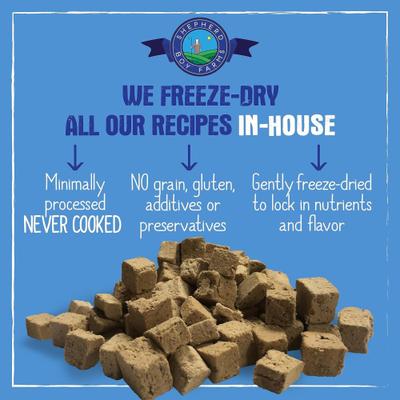 Show full view: Shepherd Boy Farms Bison Recipe Freeze-Dried Dog Food, 14-oz bag slide 9 of 10