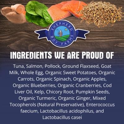 Show full view: Shepherd Boy Farms Fish Medley Recipe Freeze-Dried Dog Food, 14-oz bag slide 3 of 10