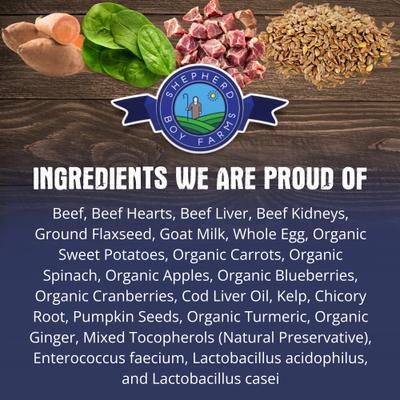 Show full view: Shepherd Boy Farms Beef Recipe Freeze-Dried Dog Food, 14-oz bag slide 3 of 10