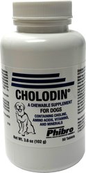 PhiBro Cholodin Liver Flavored Chewable Tablets Vitamin Supplement for Dogs, 50 count