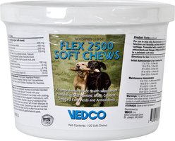 VEDCO Flex 2500 Beef Flavored Soft Chew Joint Supplement for Dogs, 120 count