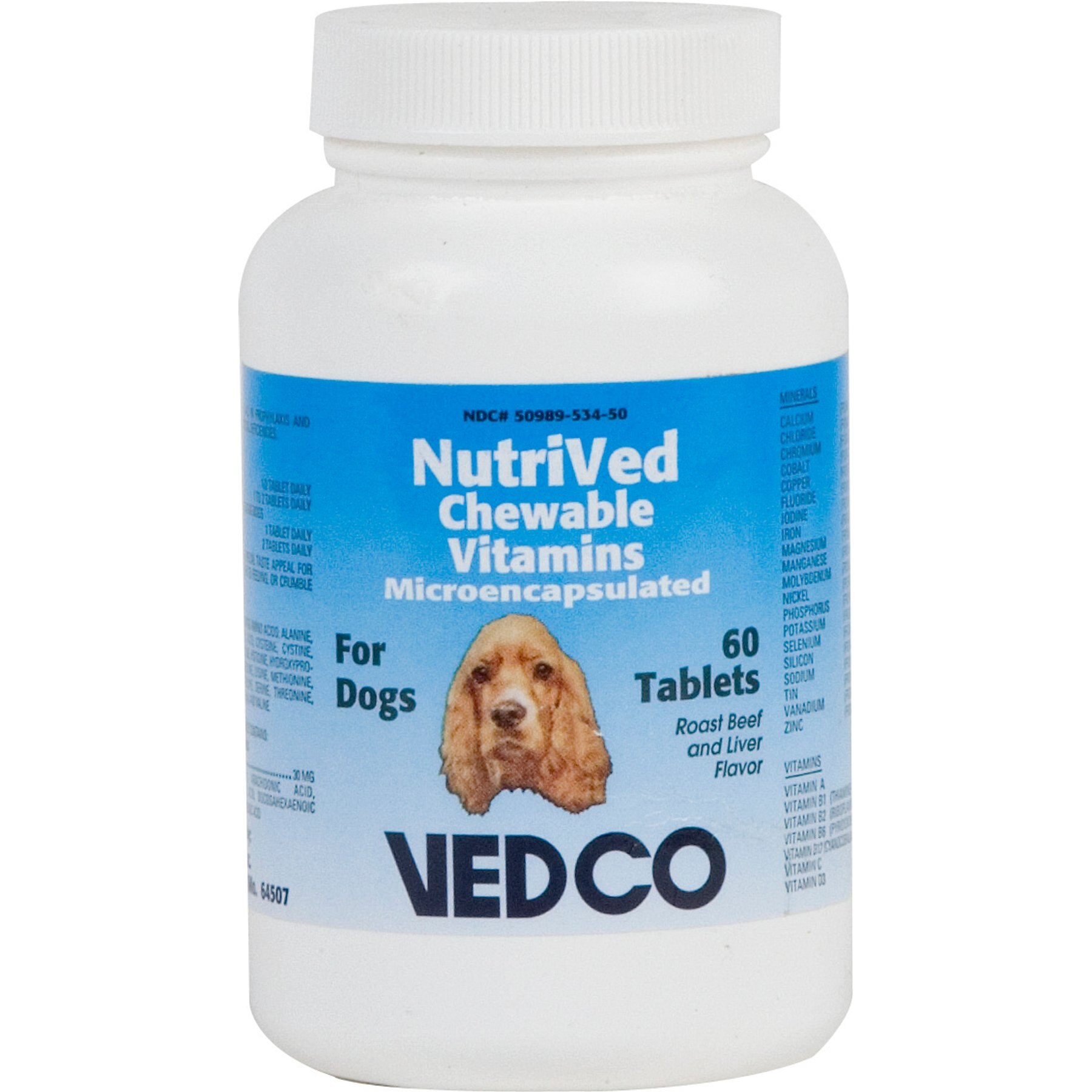 NutriVed Microencapsulated Chewable Tablet Vitamin Supplement for Dogs, 60 count