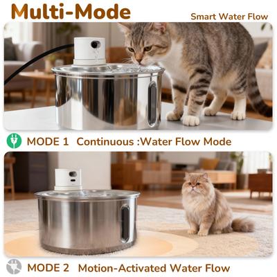 Show full view: ONIZOOMI Smart Motion-Activated Dog & Cat Fountain with Non-Skid BPA-Free Stainless Steel Drinking Bowl, 186-oz slide 3 of 11