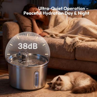 Show full view: ONIZOOMI Dog & Cat Fountain with Non-Skid BPA-Free Stainless Steel Drinking Bowl, 135-oz slide 7 of 12