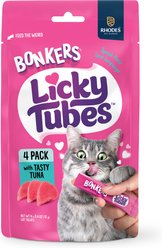 Bonkers Licky Tubes Grain-Free Wet Tuna Flavored Lickable Cat Treats, 4 tubes