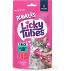 Bonkers Licky Tubes Grain-Free Wet Tuna Flavored Lickable Cat Treats, 4 tubes