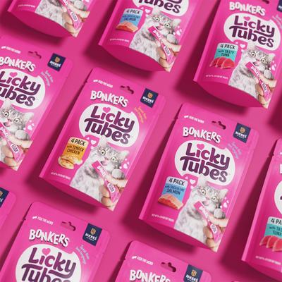 Show full view: Bonkers Licky Tubes Grain-Free Tender Chicken Flavored Lickable Cat Treats, 4 tubes slide 5 of 11