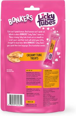 Show full view: Bonkers Licky Tubes Grain-Free Tender Chicken Flavored Lickable Cat Treats, 4 tubes slide 3 of 11