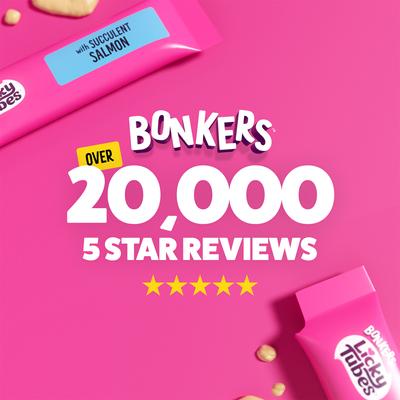 Show full view: Bonkers Licky Tubes Grain-Free Wet Succulent Salmon Flavored Lickable Cat Treats, 4 tubes slide 9 of 11