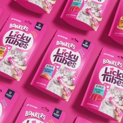 Show full view: Bonkers Licky Tubes Grain-Free Wet Succulent Salmon Flavored Lickable Cat Treats, 4 tubes slide 5 of 11