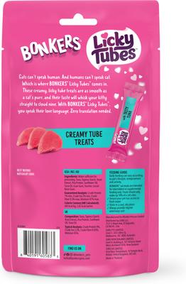 Show full view: Bonkers Licky Tubes Grain-Free Wet Tuna Flavored Lickable Cat Treats, 4 tubes slide 3 of 11