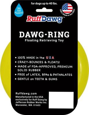 Show full view: Ruff Dawg Ring Dog Chew Toy, Yellow, Small slide 3 of 5