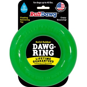 Ruff Dawg Ring Dog Chew Toy, Green, Small