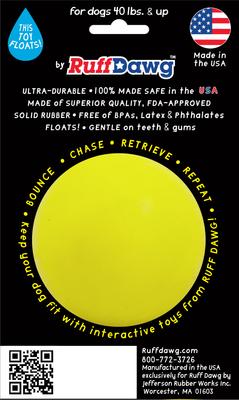Show full view: Ruff Dawg Ball Tough Dog Chew Toy, Yellow, 3.5-in slide 2 of 8