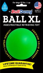Ruff Dawg Ball Tough Dog Chew Toy, Green, 3.5-in