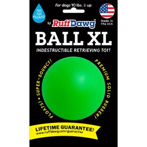 Ruff Dawg Ball Tough Dog Chew Toy, Green, 3.5-in