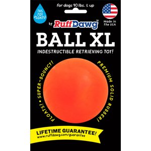 Ruff Dawg Ball Tough Dog Chew Toy, Orange, 3.5-in