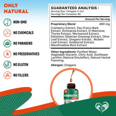 Show full view: Beloved Pets Natural Herbiotic Liquid Urinary Supplement for Dogs & Cats, 60-mL bottle slide 8 of 9