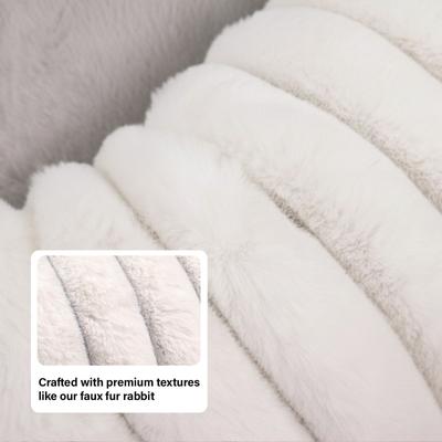 Show full view: LFC PETS Donut Bolster Dog & Cat Bed with Removable Cover, Milky White, Large slide 6 of 11