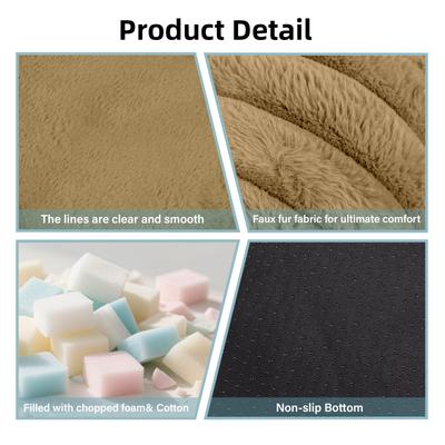 Show full view: LFC PETS Donut Bolster Dog & Cat Bed with Removable Cover, Khaki, Large slide 6 of 10