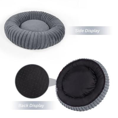 Show full view: LFC PETS Donut Bolster Dog & Cat Bed with Removable Cover, Dark Grey, Large slide 8 of 11