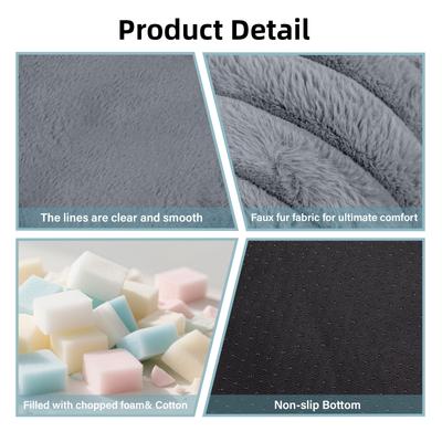 Show full view: LFC PETS Donut Bolster Dog & Cat Bed with Removable Cover, Dark Grey, Large slide 7 of 11